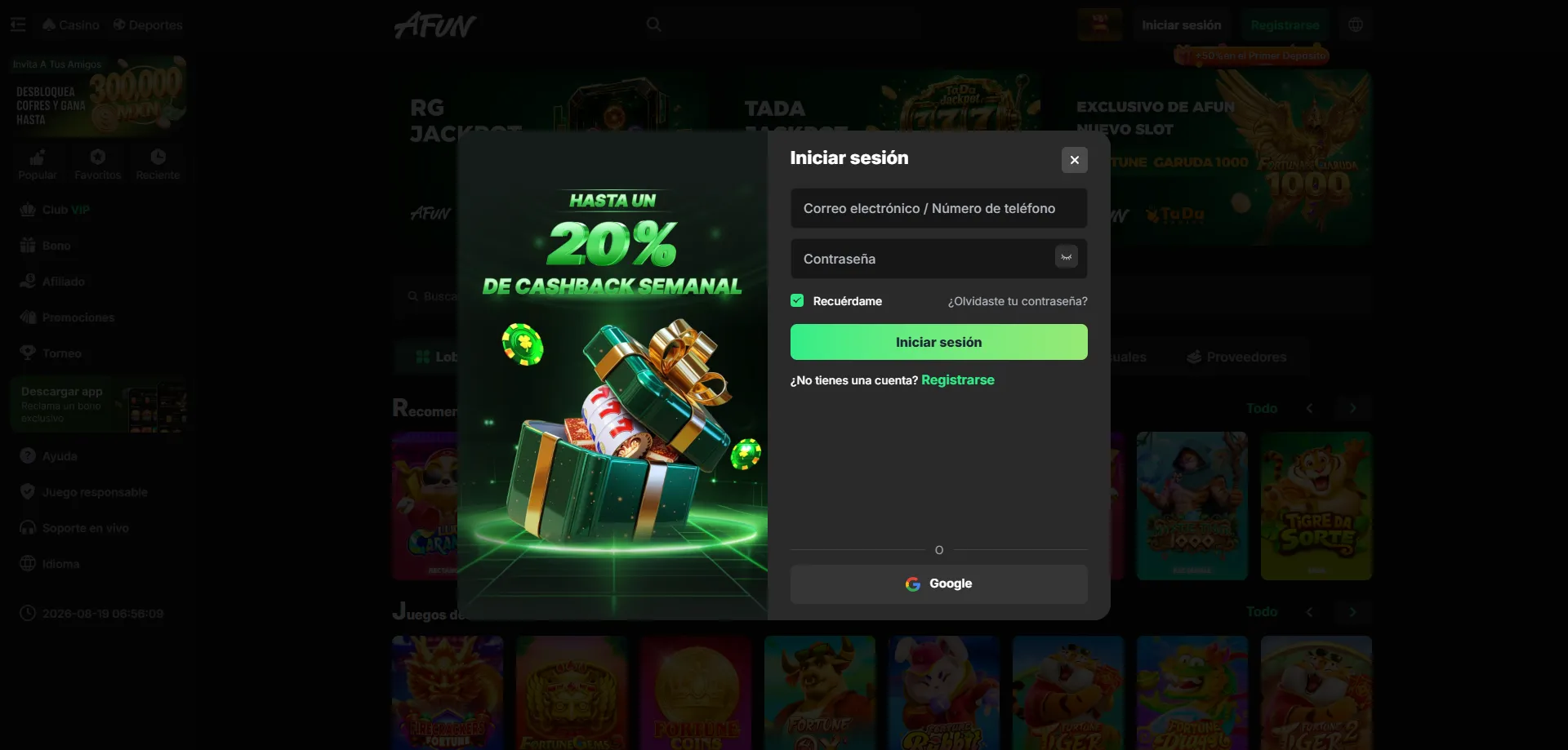 Proceso de verificación KYC en AFUN Casino México